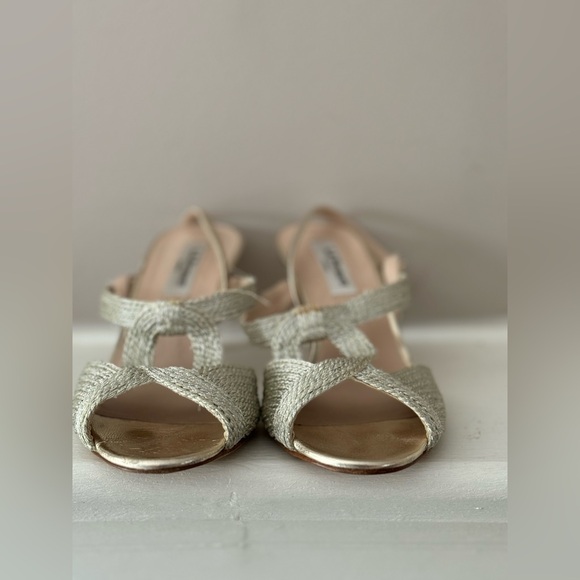 L.K. Bennett Gold Rope Wedge Sandals size 36 - Picture 4 of 10